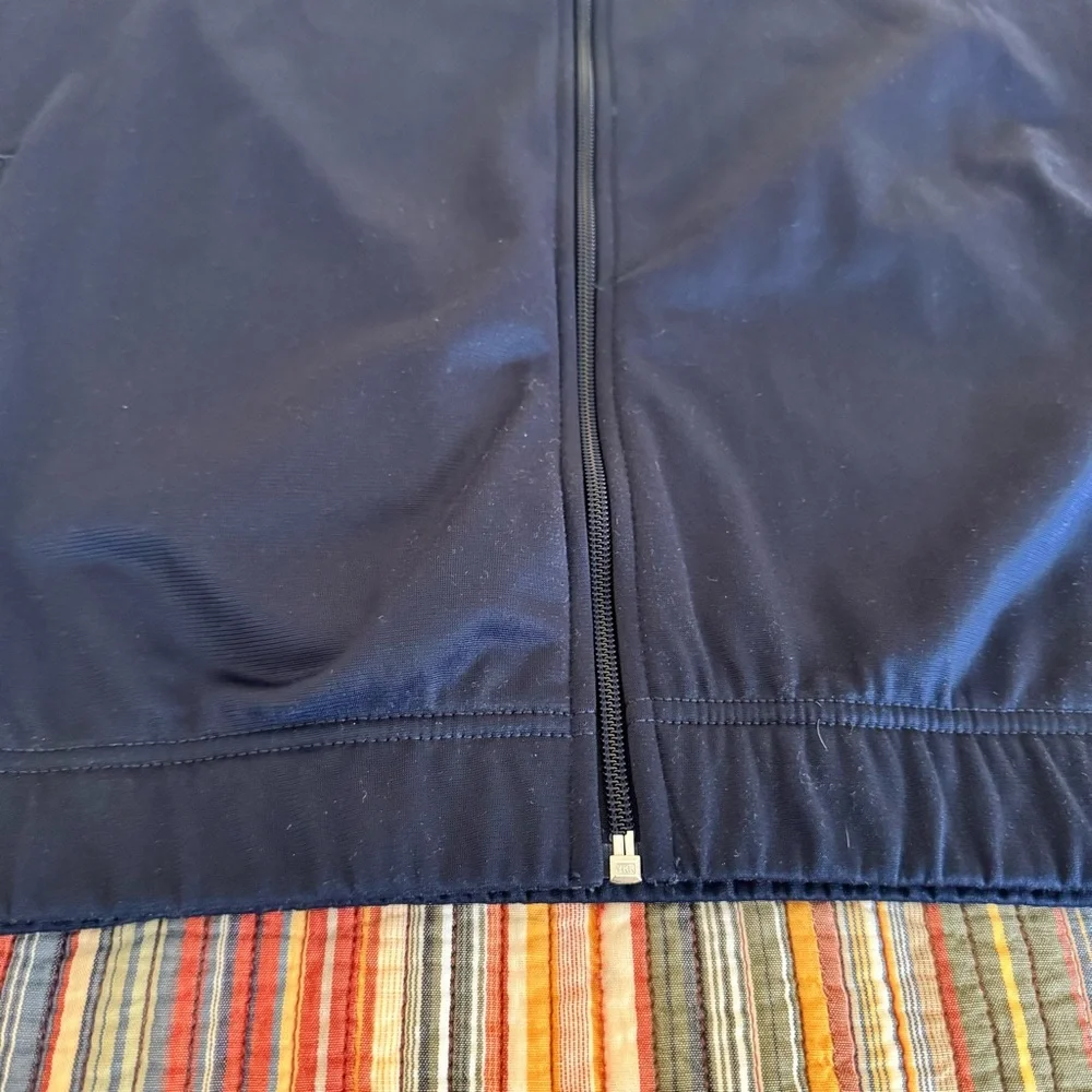 Nike Men's Navy Blue/White 2 piece tracksuit. Jacket 2XLT. Pants XLT sweatsuit